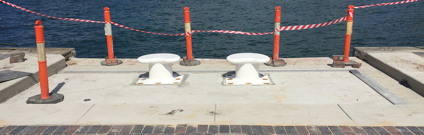 Newly created bollards at the OPT