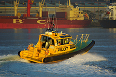 Pilotage vessel on the water at Port Kembla