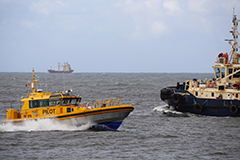 Newcastle pilot vessel out at sea