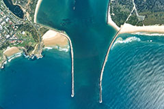 Aerial shot of Port of Yamba